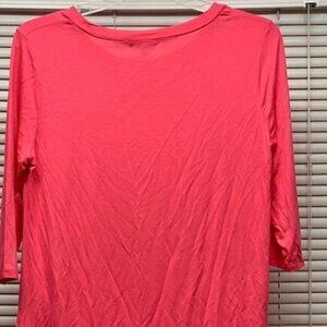 Simply Southern Large Coral 3/4 Length Shirt Size Large
